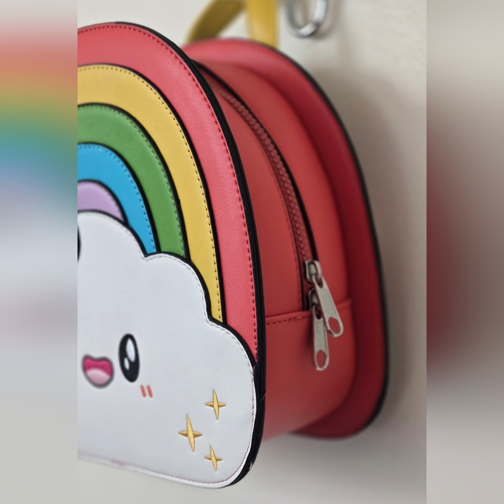 Squishable Rainbow Smiley Cloud Dome Backpack NWT… - image 2